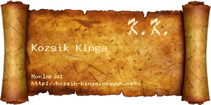 Kozsik Kinga névjegykártya