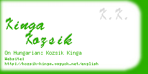 kinga kozsik business card